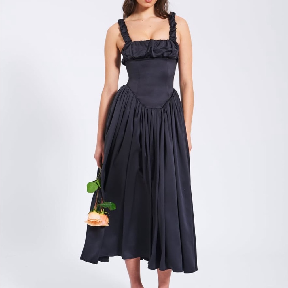 Miss Circle Black Corset Coctail Dress